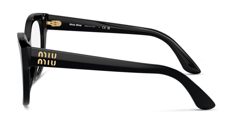 Shop MIU MIU Square Eyeglasses in Black online.