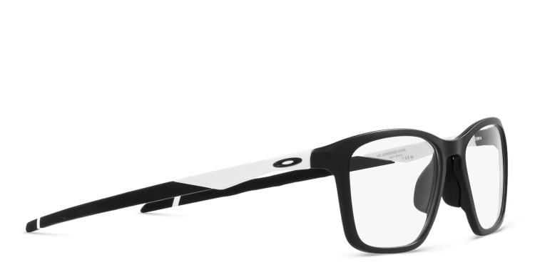 Shop Oakley Wide Rectangle Eyeglasses in Black online.
