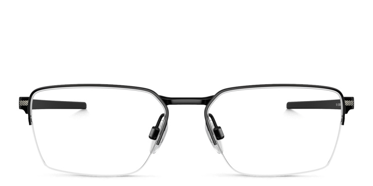 تسوق نظارات طبية مستطيلة واسعة بنصف إطار اوكلي بلون أسود أونلاين.