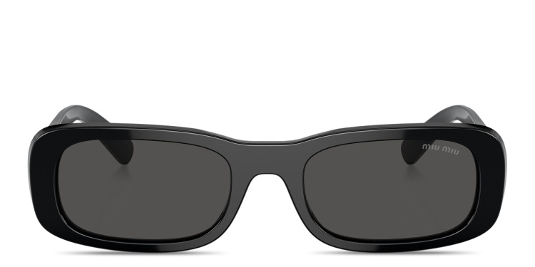 تسوق نظارات شمسية مستطيلة بشعار العلامة العمودي ميو ميو بلون أسود أونلاين.