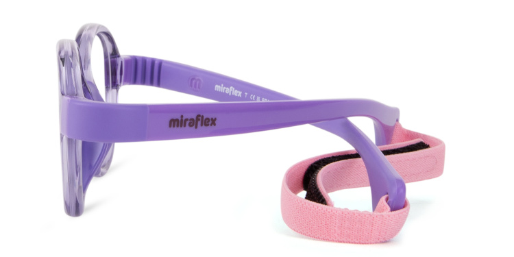 Shop Mira Flex Logo Kids Round Eyeglasses in Purple online.