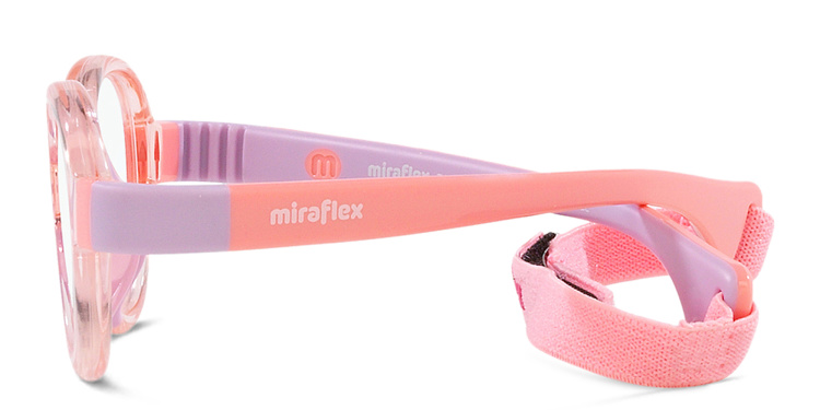 Shop Mira Flex Logo Kids Round Eyeglasses in Pink online.