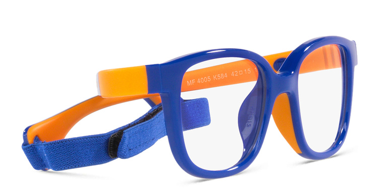 Shop Mira Flex Logo Kids Square Eyeglasses in Blue online.