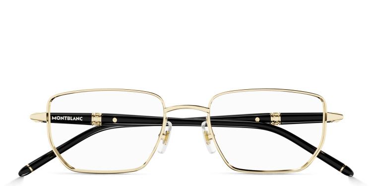 Shop MONTBLANC Meisterstück Irregular Eyeglasses in Gold online.