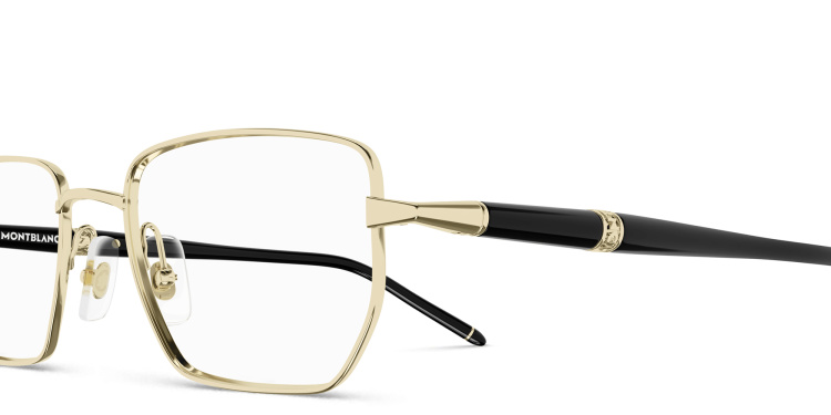 Shop MONTBLANC Meisterstück Irregular Eyeglasses in Gold online.