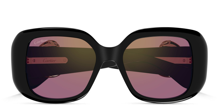 تسوق نظارات شمسية پانتير دو كارتييه بإطار مربّع كارتييه بلون أسود أونلاين.