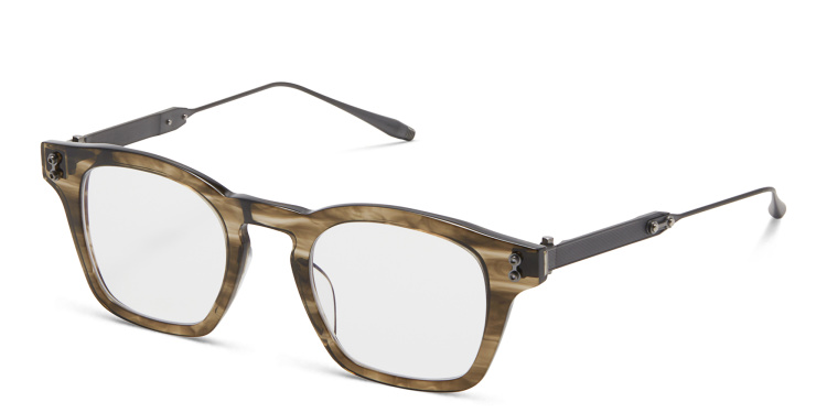 Shop AKONI Wise Round Eyeglasses in Green online.
