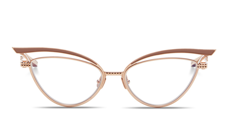 Shop VALENTINO V - Glassliner II Wide Cat-Eye Eyeglasses in Gold online.