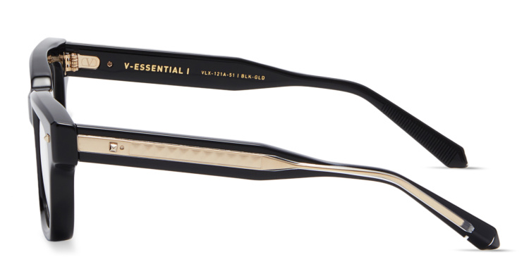 Shop VALENTINO V - Essential I Unisex Rectangle Eyeglasses in Black online.