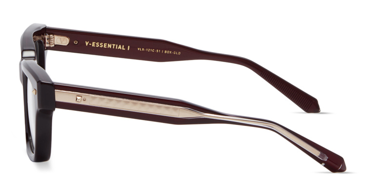 Shop VALENTINO V - Essential I Unisex Rectangle Eyeglasses in Burgundy online.