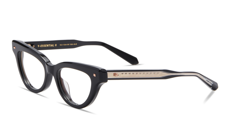 Shop VALENTINO V - Essential II Cat-Eye Eyeglasses in Black online.