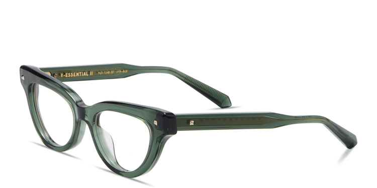 Shop VALENTINO V - Essential II Cat-Eye Eyeglasses in Green online.