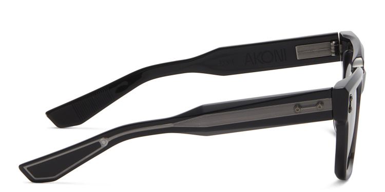 Shop AKONI Pyxis Unisex Square Sunglasses in Black online.