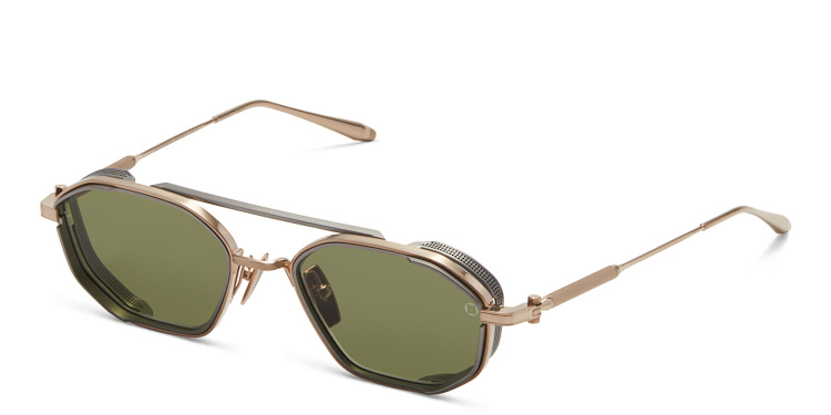 Shop AKONI Eris Two Unisex Aviator Sunglasses in Gold online.