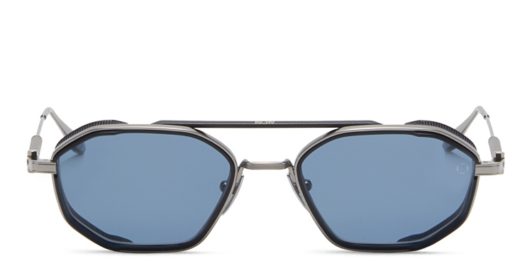 Shop AKONI Eris Two Unisex Aviator Sunglasses in Silver online.