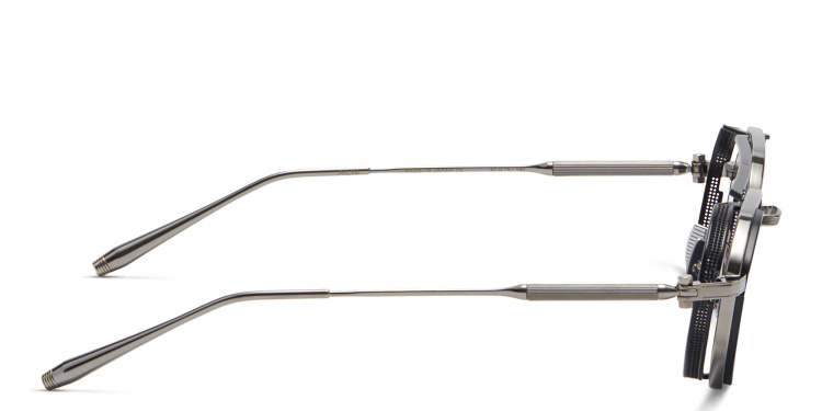 Shop AKONI Eris Two Unisex Aviator Sunglasses in Silver online.