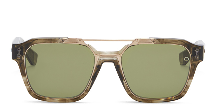 Shop AKONI Discovery Aviator Sunglasses in Tortoise online.
