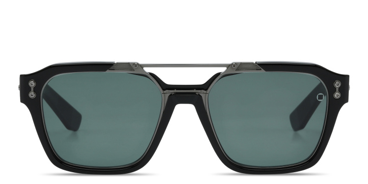 Shop AKONI Discovery Aviator Sunglasses in Black online.