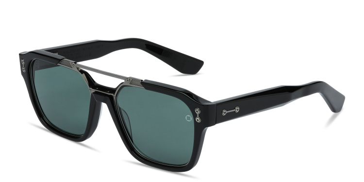 Shop AKONI Discovery Aviator Sunglasses in Black online.