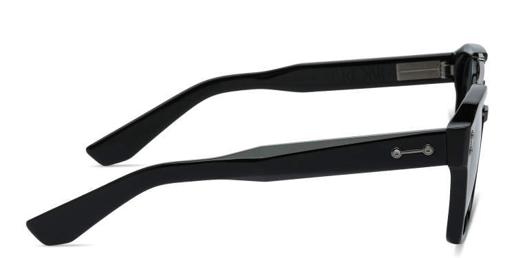 Shop AKONI Discovery Aviator Sunglasses in Black online.