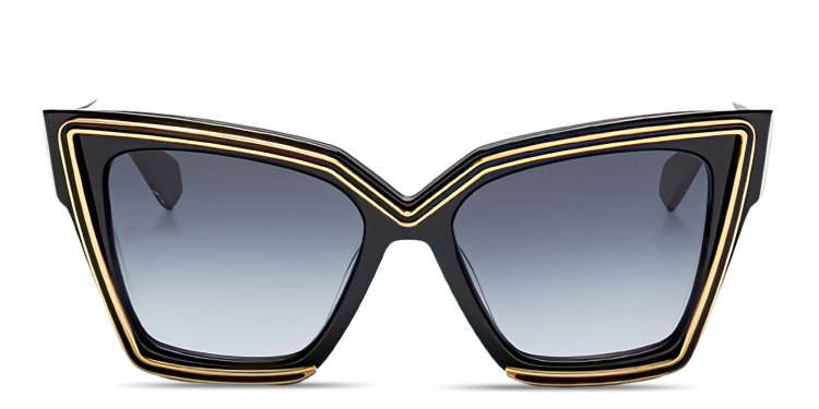Shop VALENTINO V - Grace Oversized Cat-Eye Sunglasses in Black online.