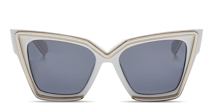 Shop VALENTINO V - Grace Oversized Cat-Eye Sunglasses in White online.