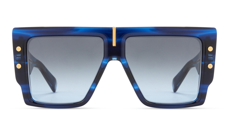 Shop BALMAIN B-Grand Unisex Oversized Square Sunglasses in Blue online.