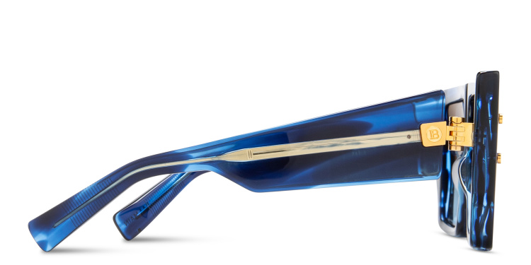 Shop BALMAIN B-Grand Unisex Oversized Square Sunglasses in Blue online.