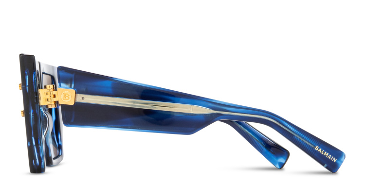 Shop BALMAIN B-Grand Unisex Oversized Square Sunglasses in Blue online.