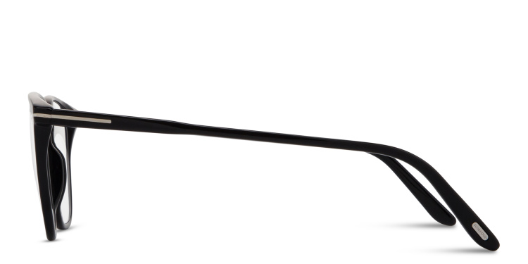 Shop TOM FORD Logo Round Eyeglasses in Black online.