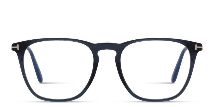 Shop TOM FORD Logo Round Eyeglasses in Blue online.