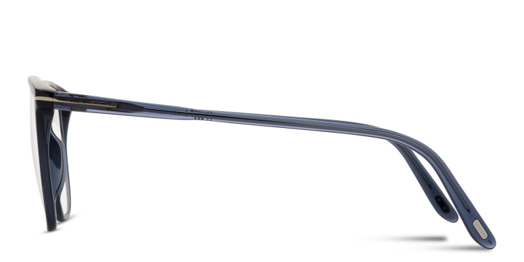 Shop TOM FORD Logo Round Eyeglasses in Blue online.