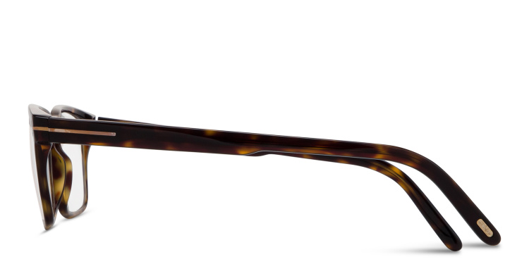 Shop TOM FORD Logo Rectangle Eyeglasses in Havana online.