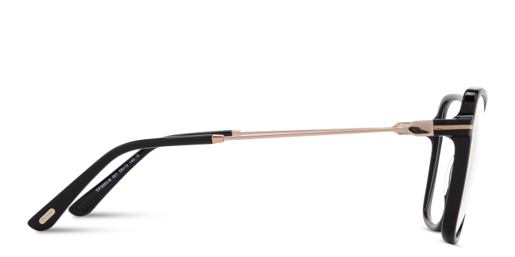 Shop TOM FORD Logo Wide Butterfly Eyeglasses in Black online.