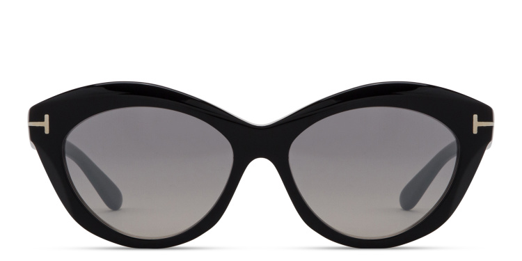 Shop TOM FORD Toni Oval Sunglasses in Black online.