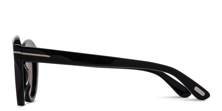 Shop TOM FORD Toni Oval Sunglasses in Black online.