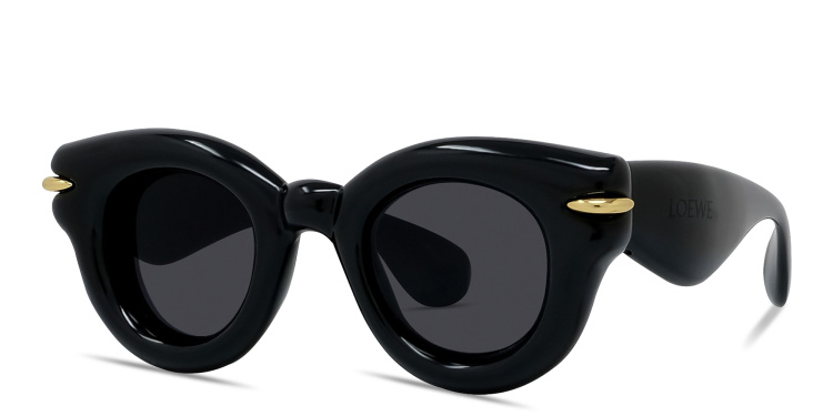 Shop LOEWE Signature Black Pantos Sunglasses in Black online.