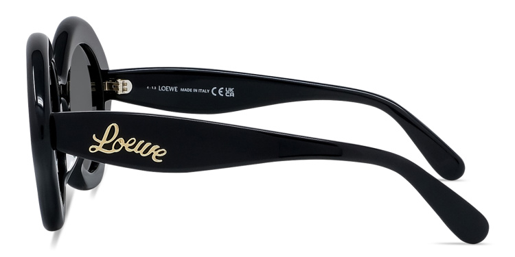 Shop LOEWE Curvy Black Irregular Sunglasses in Black online.