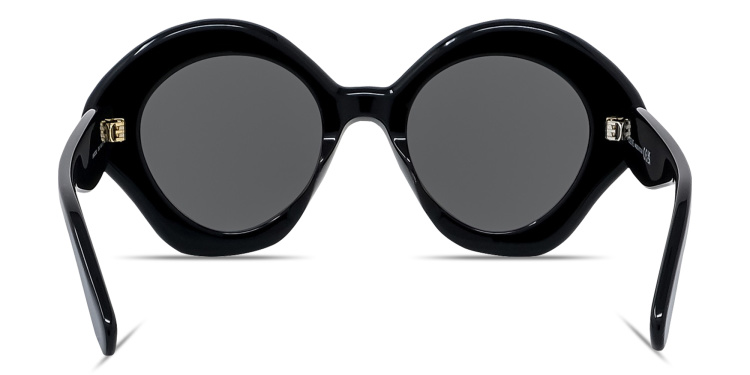 Shop LOEWE Curvy Black Irregular Sunglasses in Black online.
