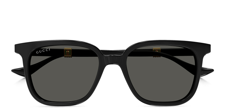 Shop GUCCI Running Web Square Sunglasses in Black online.