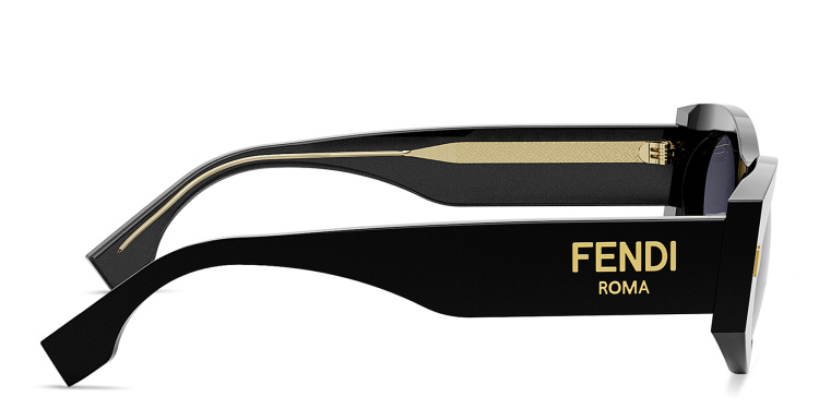 Shop FENDI Roma Oval Sunglasses in Black online.