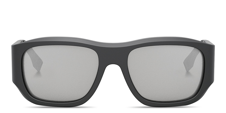 Shop FENDI FF Logo Rectangle Sunglasses in Grey online.