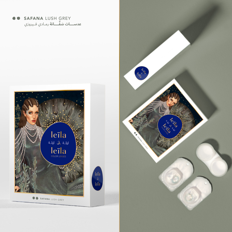 Shop LEILA & LEILA Monthly Color Contact Lenses - Safana Lush Grey in Grey online.