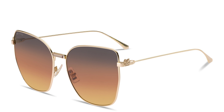 Shop ETRO Bold Pegaso Oversized Cat-Eye Sunglasses in Gold online.