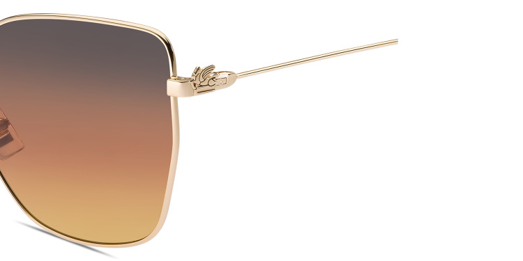 Shop ETRO Bold Pegaso Oversized Cat-Eye Sunglasses in Gold online.