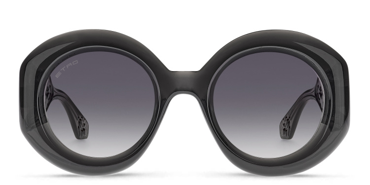 Shop ETRO Paisley Oversized Round Sunglasses in Grey online.