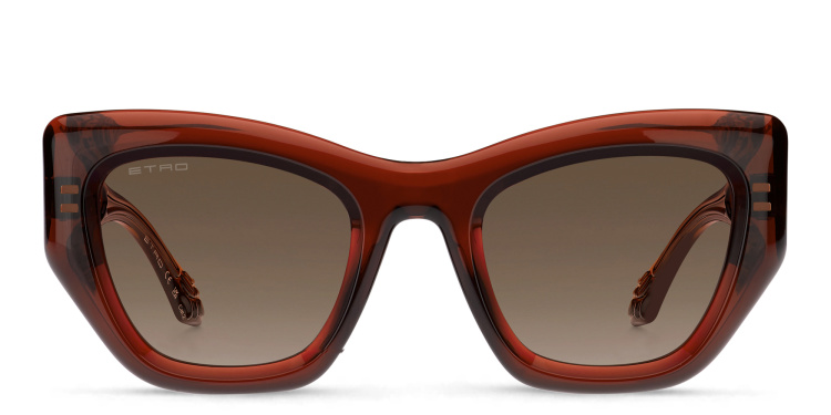 Shop ETRO Paisley Rectangle Sunglasses in Red online.