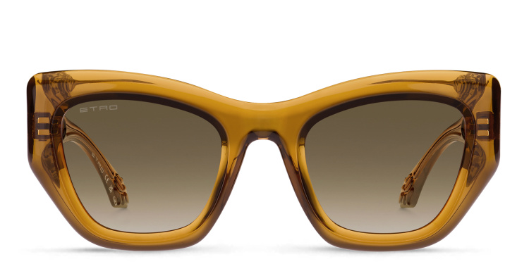 Shop ETRO Paisley Rectangle Sunglasses in Gold online.