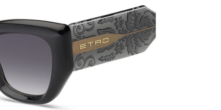 Shop ETRO Paisley Rectangle Sunglasses in Grey online.