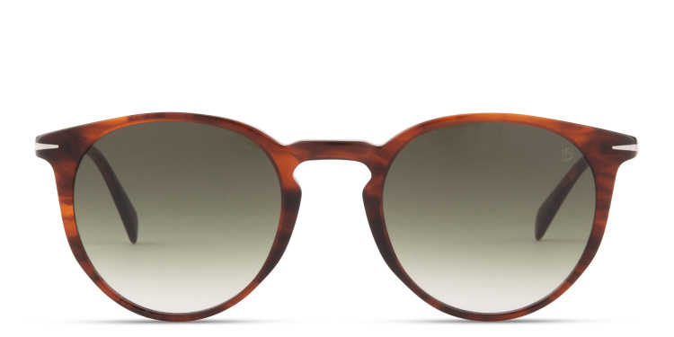 Shop DAVID BECKHAM Timeless Icons Round Sunglasses in Brown online.